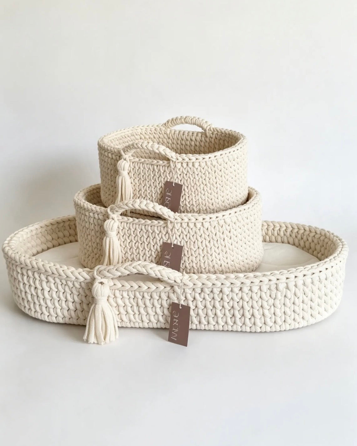 Crochet Nappy Caddy and Changing Basket