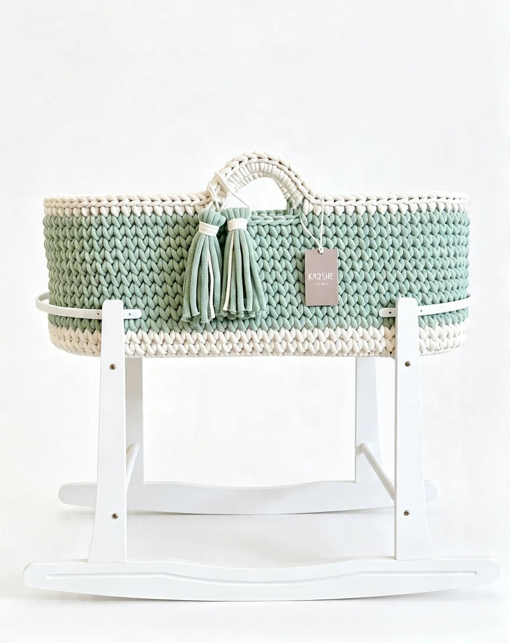 Moses basket - Aloe & Natural white