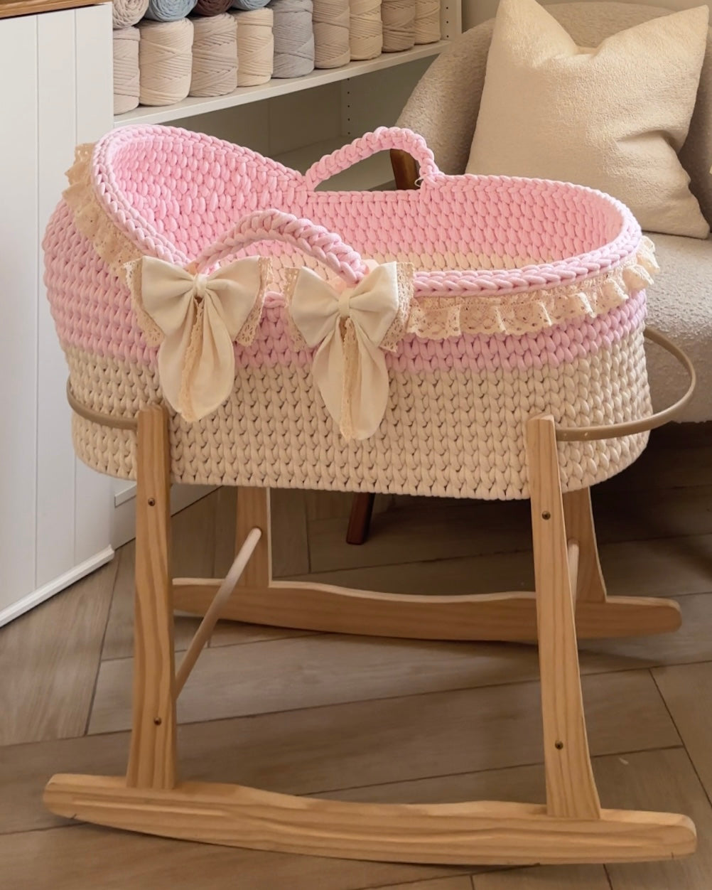 The Lace Hooded Moses Basket