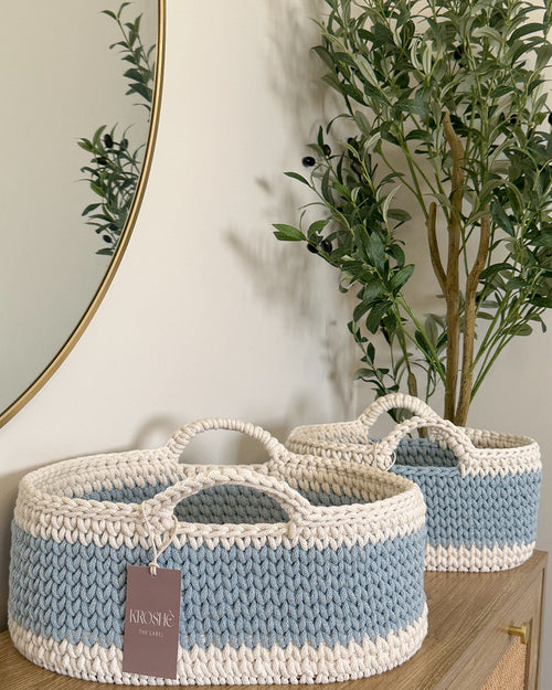 Nappy Caddy | Natural White & Misty