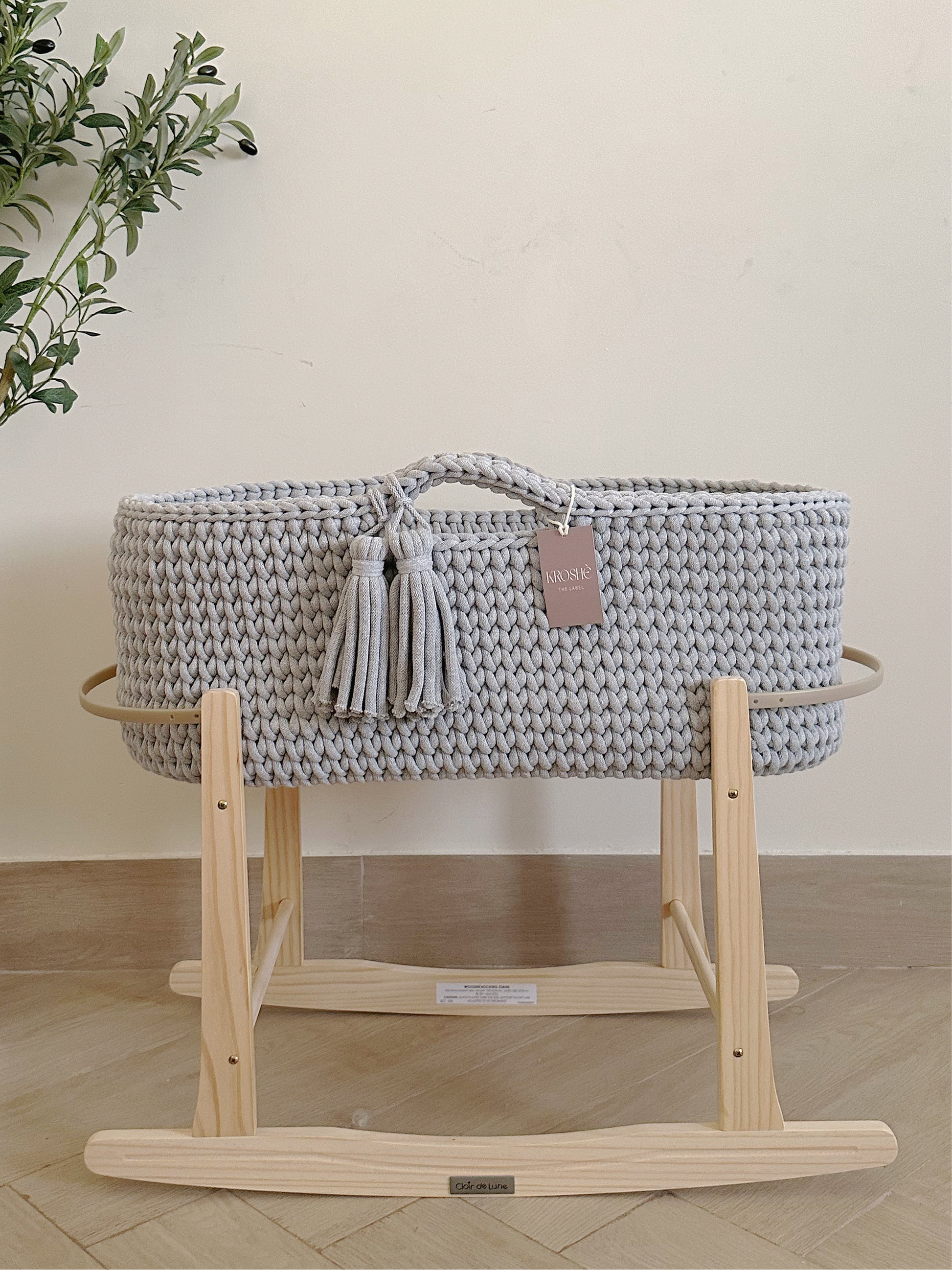 Moses basket | Light grey