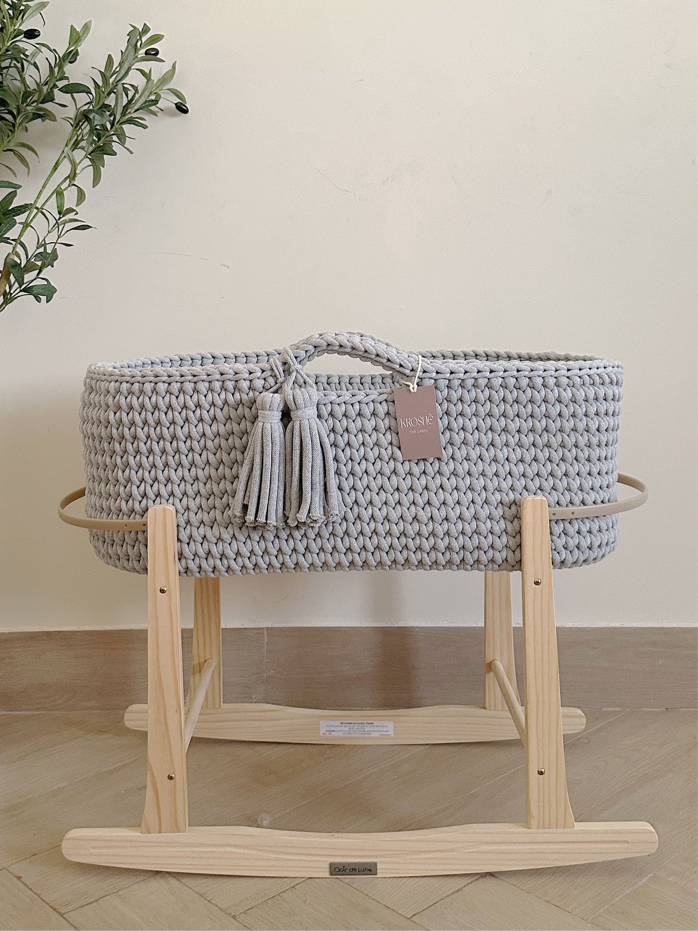 Moses basket - Light grey