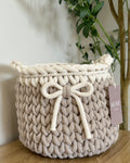Storage Basket - Natural white & Beige