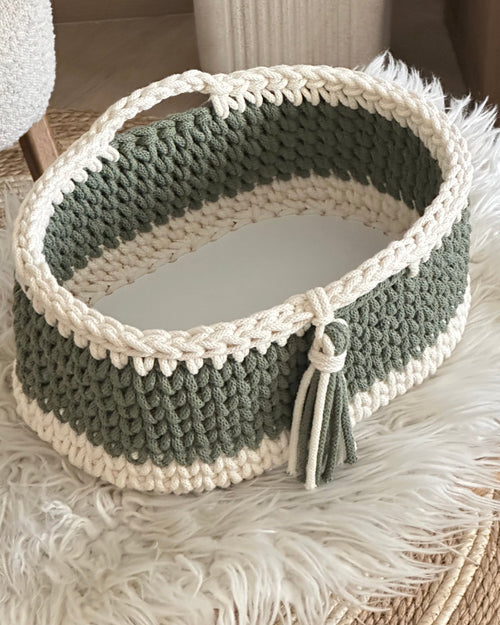 Nappy Caddy - Natural White & eucalyptus