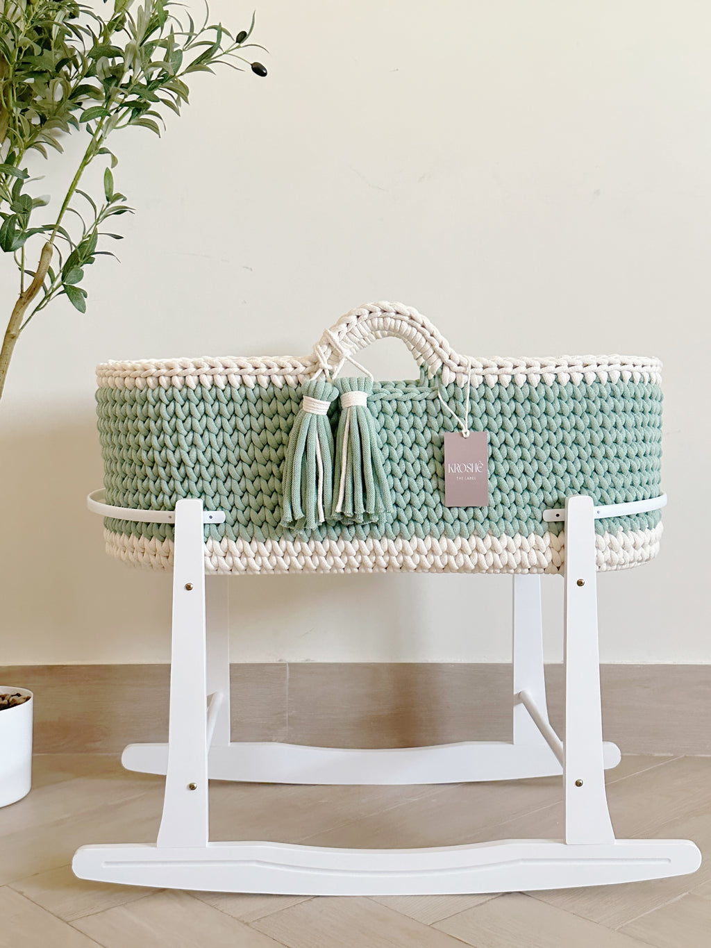 Moses basket | Aloe & Natural white