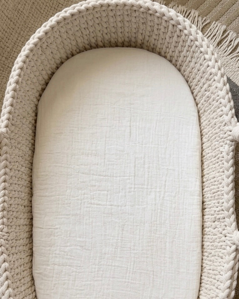 Moses Basket Fitted Sheet Set - Set of 2