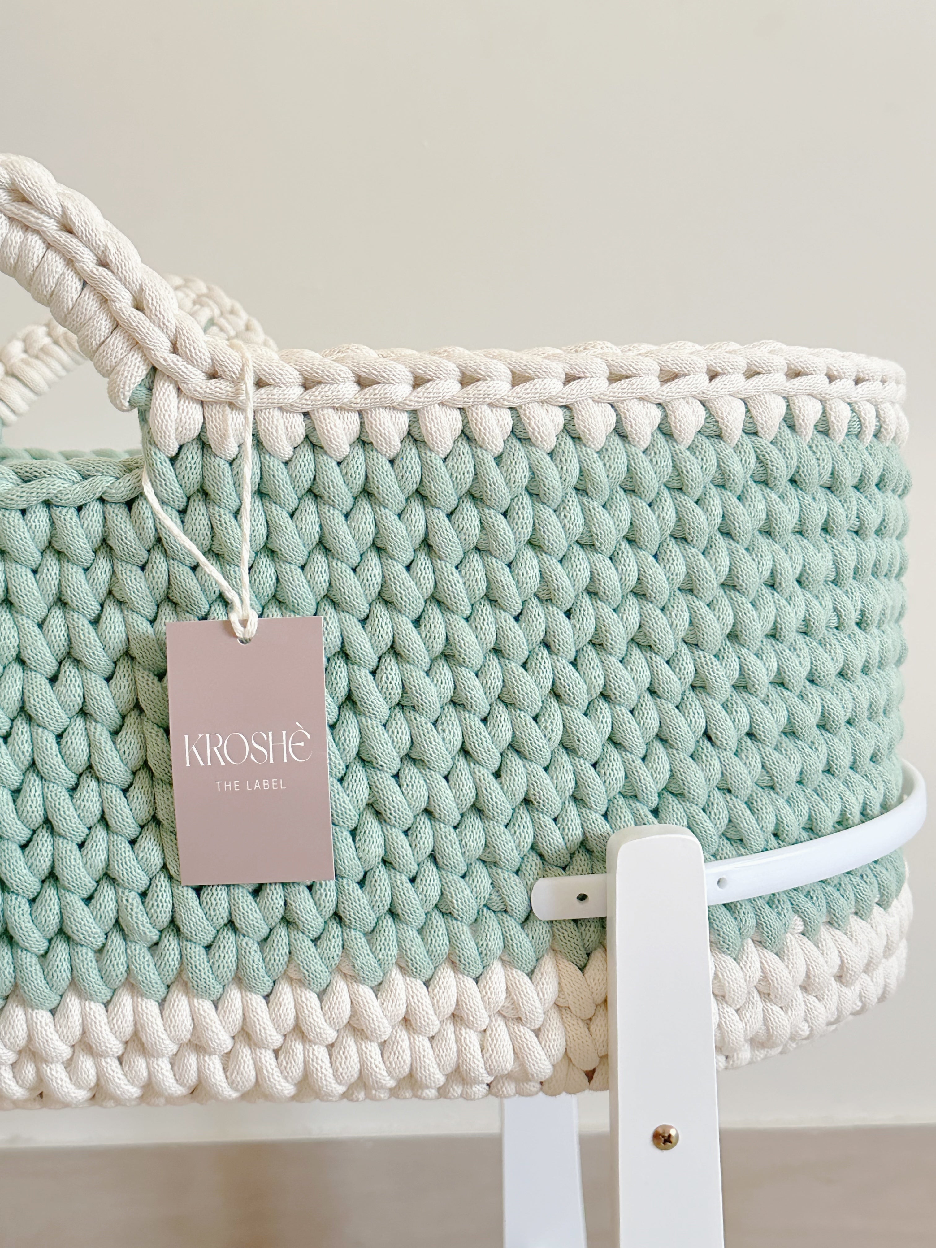 Moses basket - Aloe & Natural white