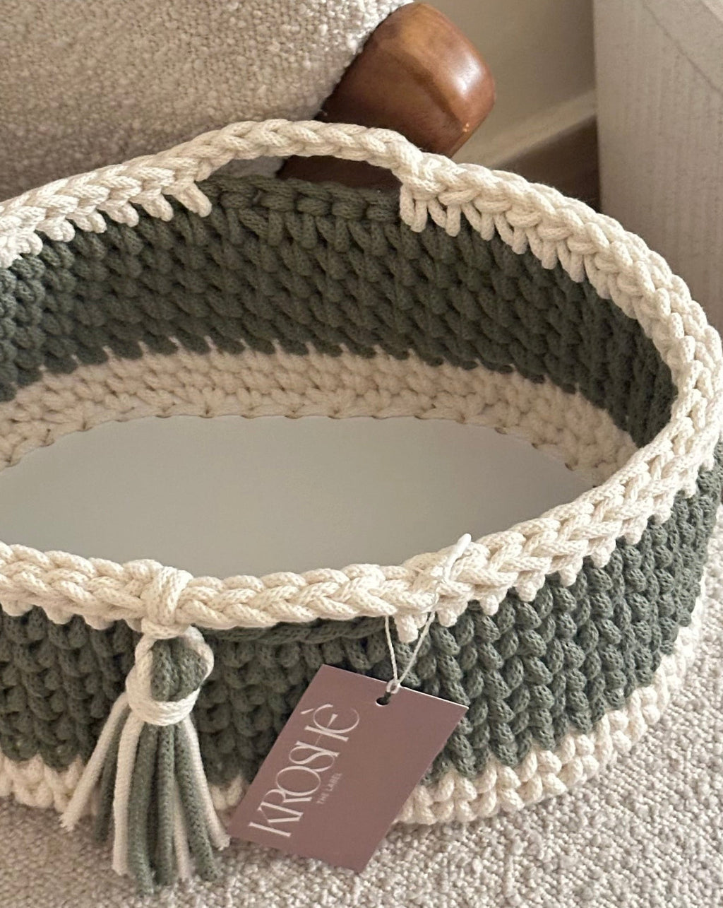 Nappy Caddy - Natural White & eucalyptus