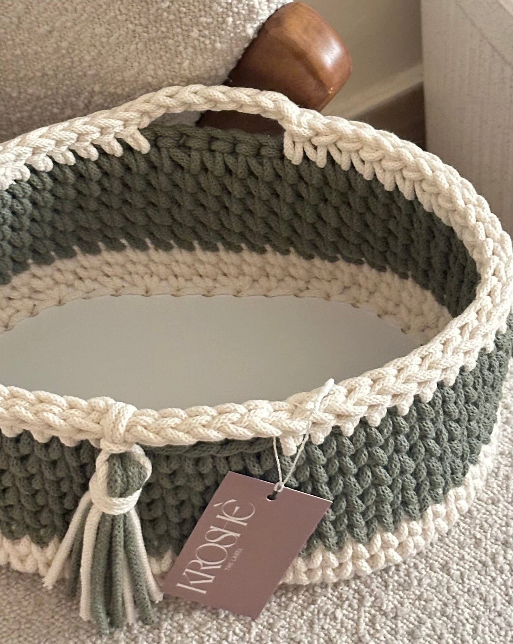 Nappy Caddy - Natural White & eucalyptus