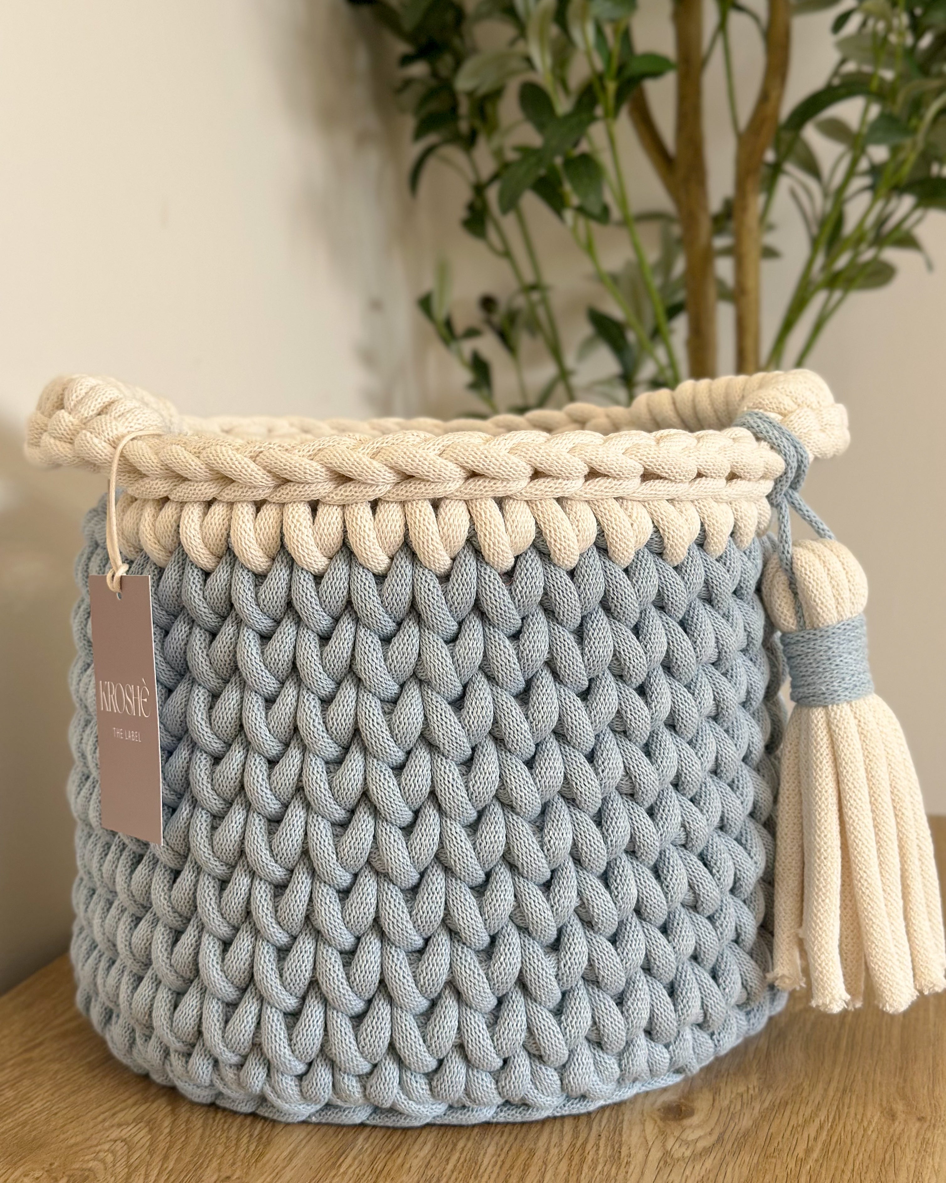 Storage basket - Natural White & Misty