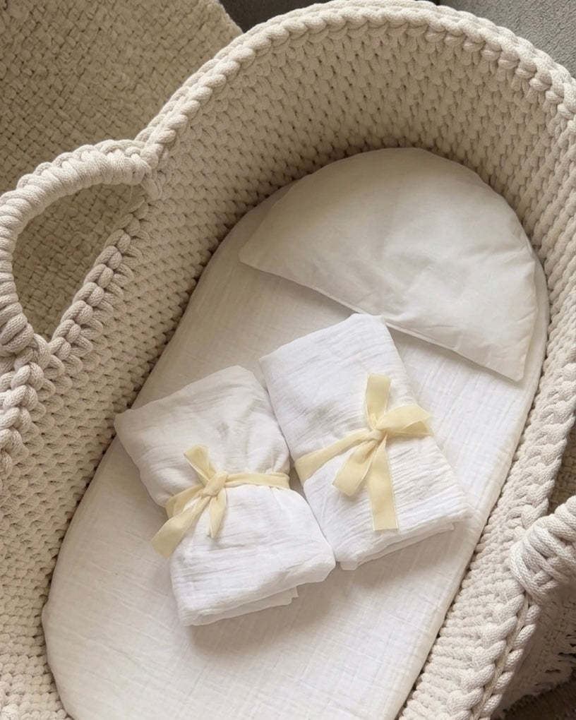 Moses Basket Fitted Sheet Set - Set of 2
