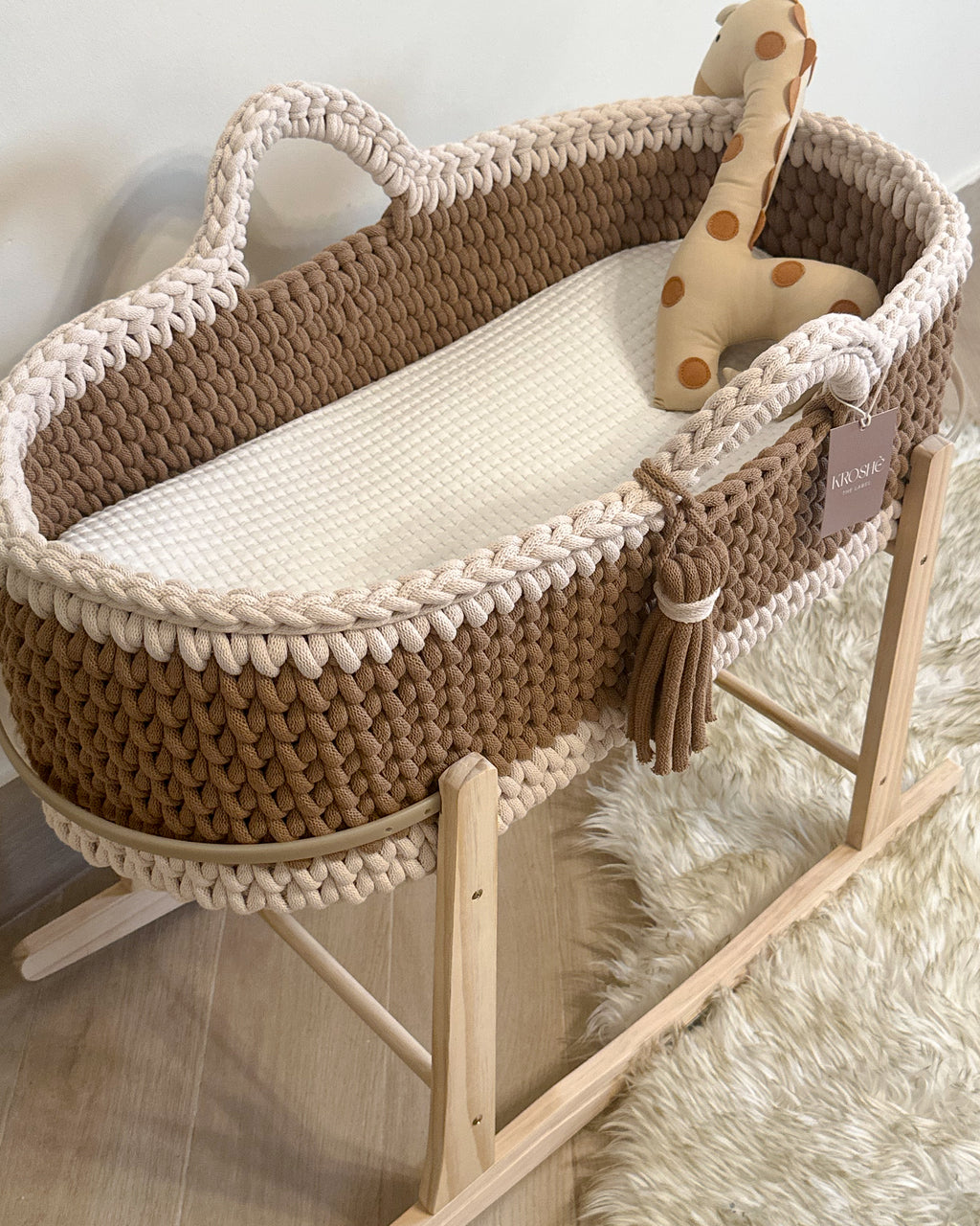 Little Moses Basket | Caramel & Nude