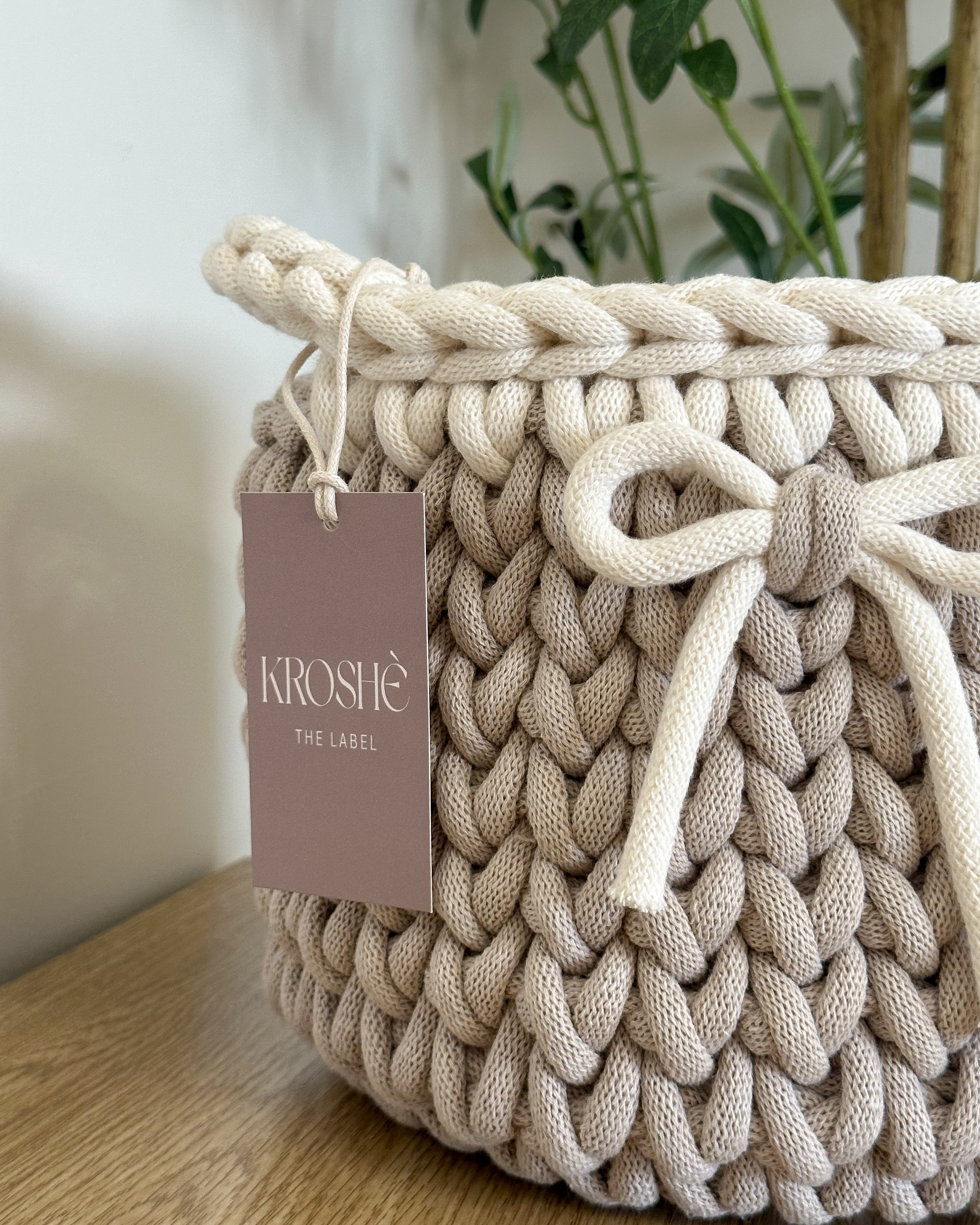 Storage Basket - Natural white & Beige