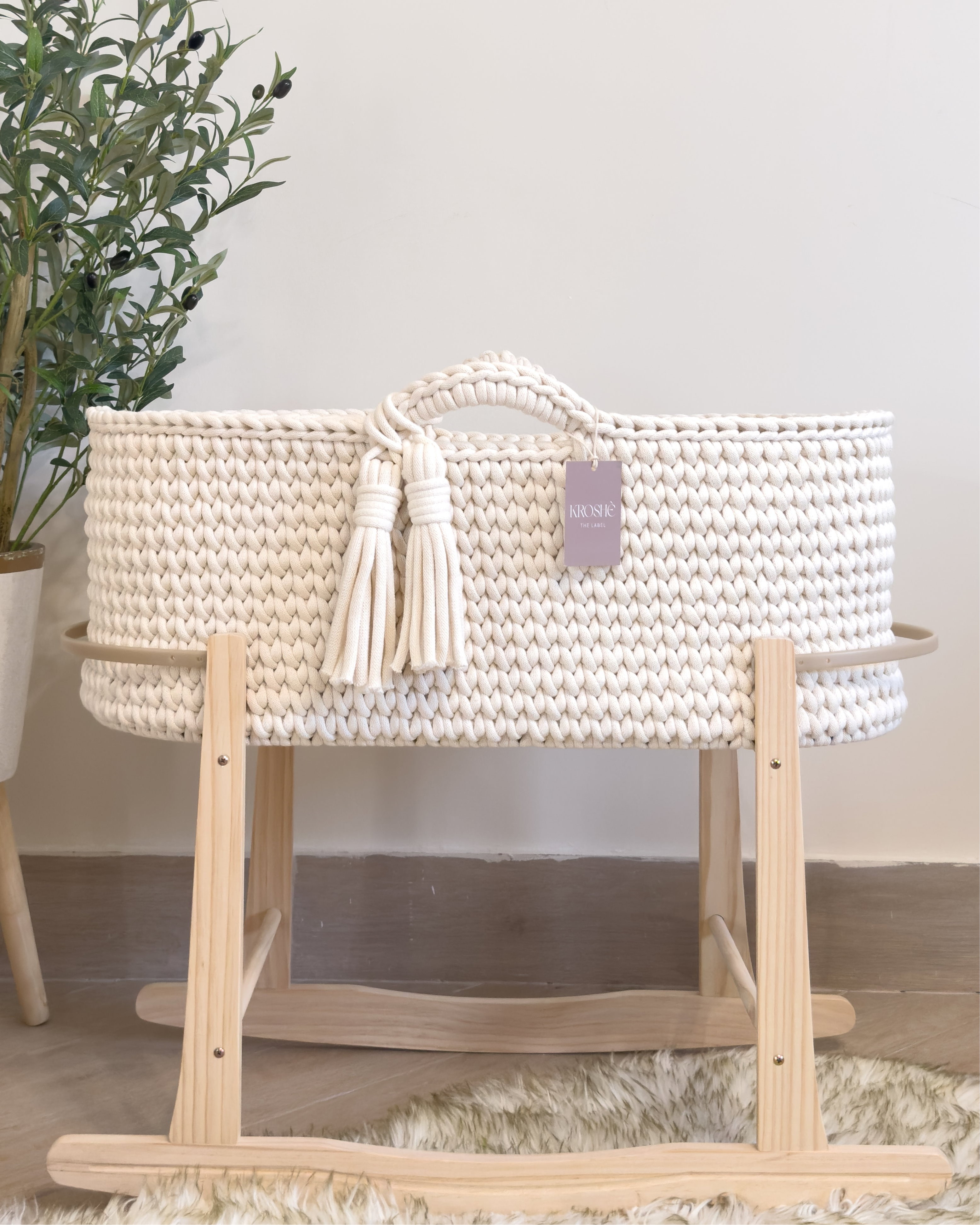 Moses Basket - Natural White