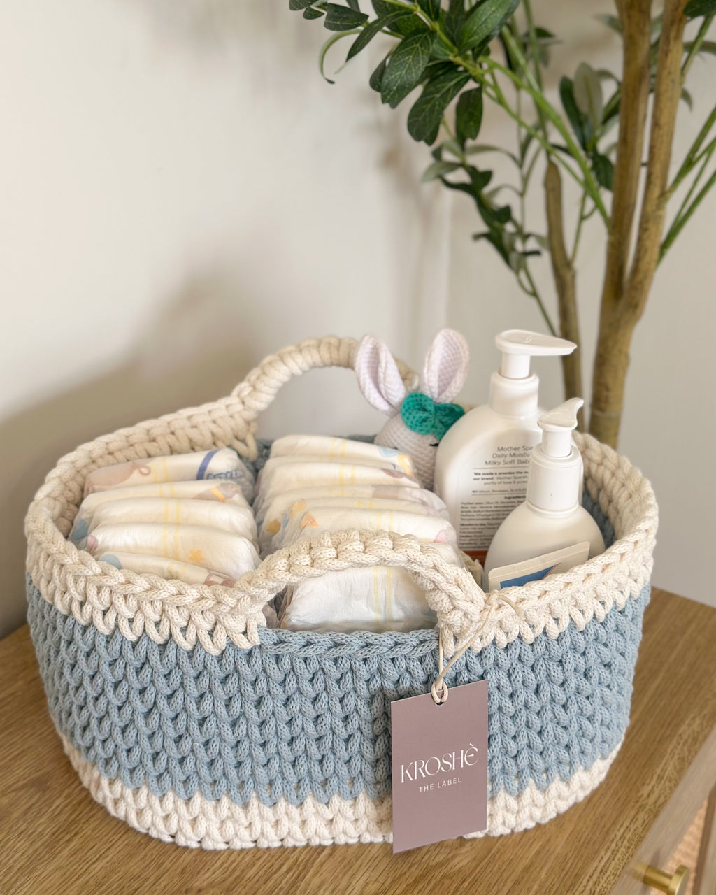 Nappy Caddy | Natural White & Misty