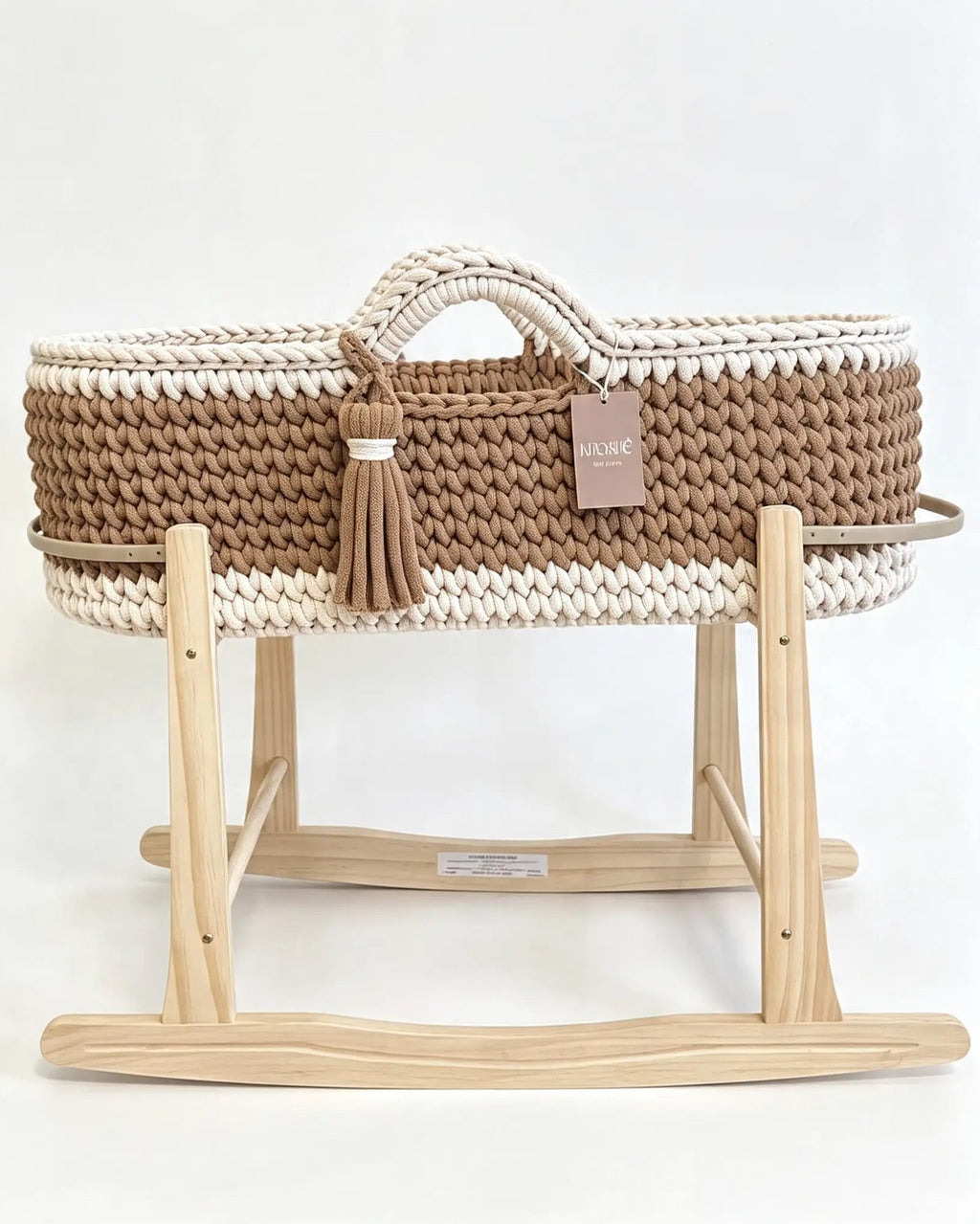 Little Moses Basket - Caramel & Nude