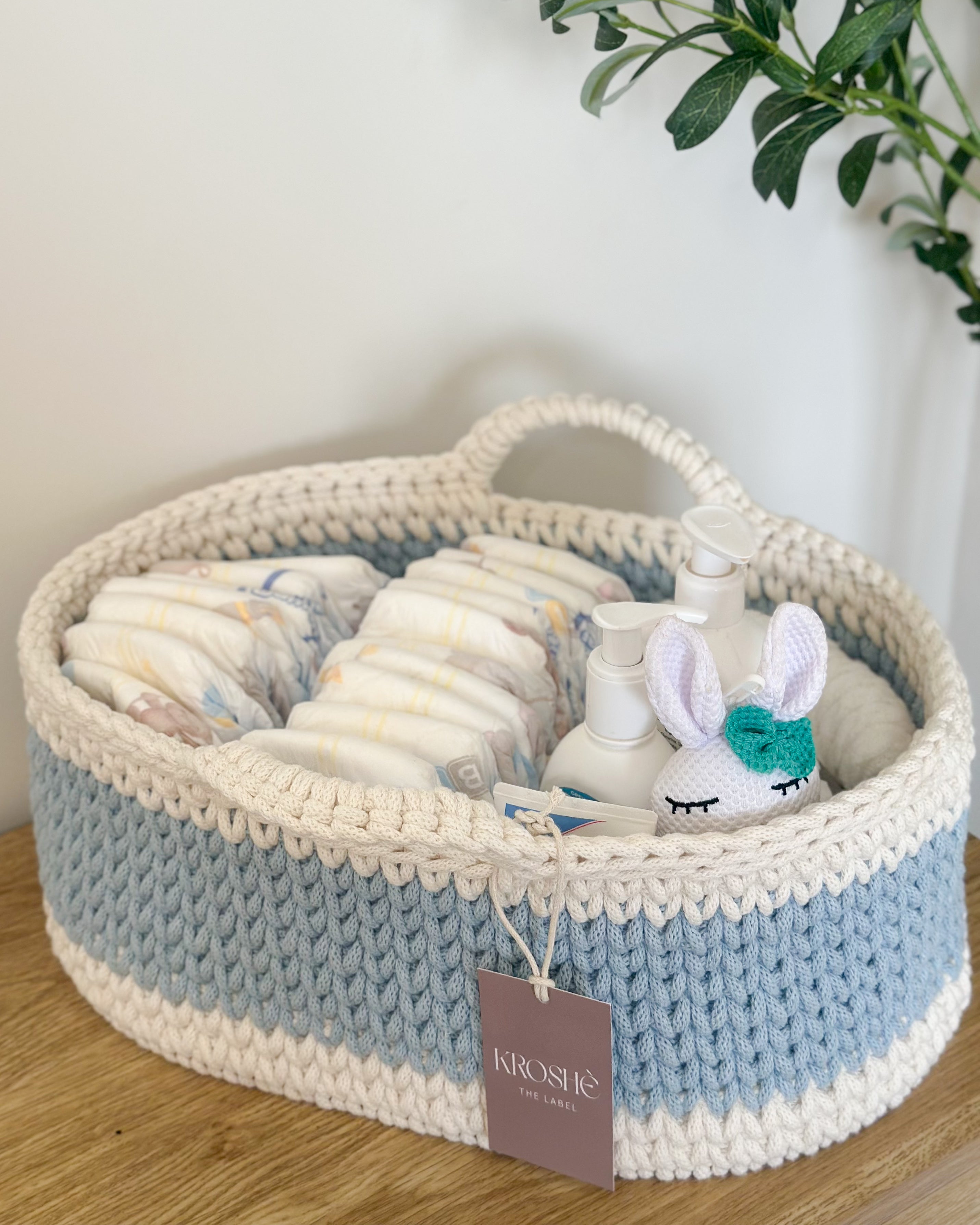 Nappy Caddy - Natural White & Misty