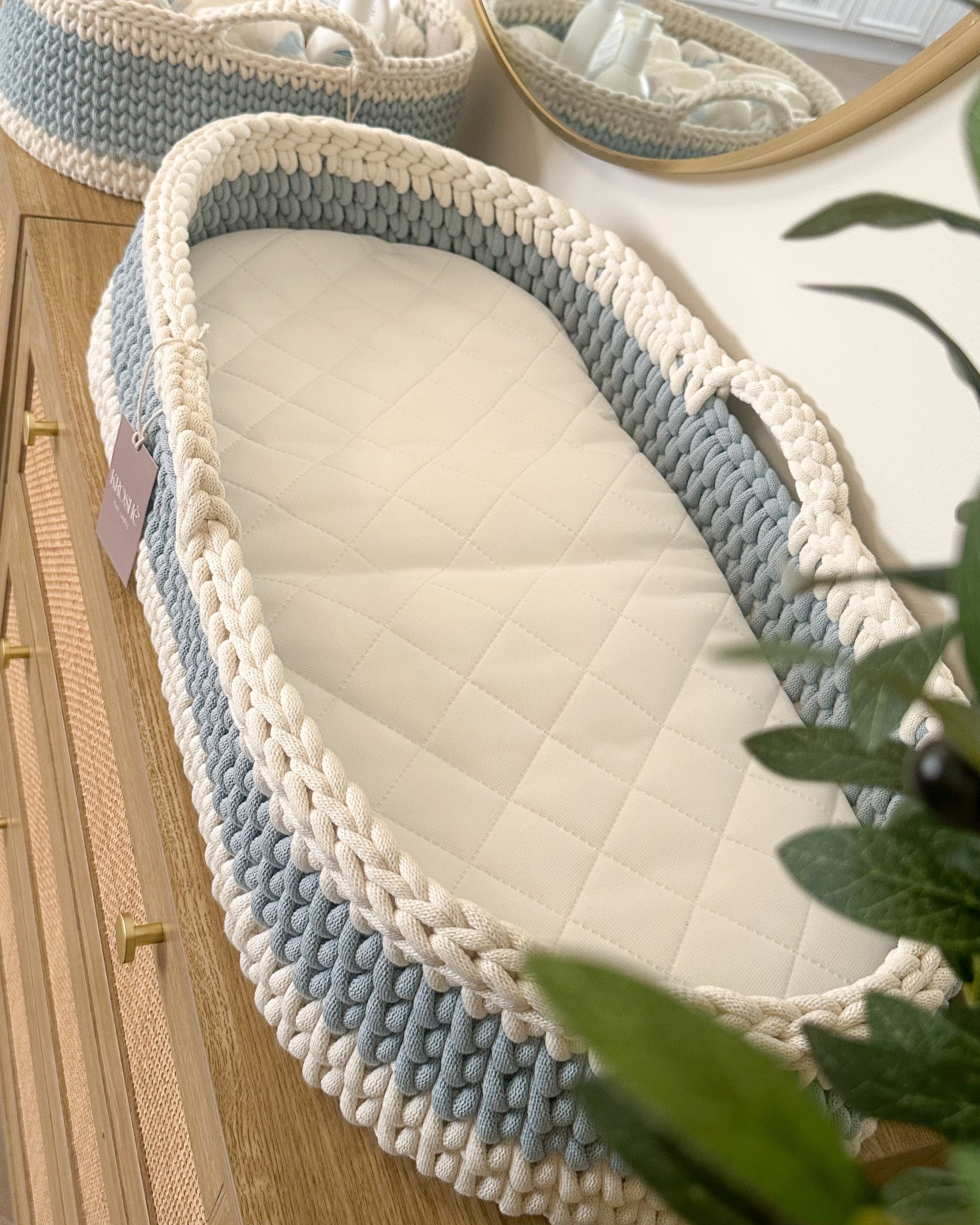 Changing Basket - Natural White & Misty
