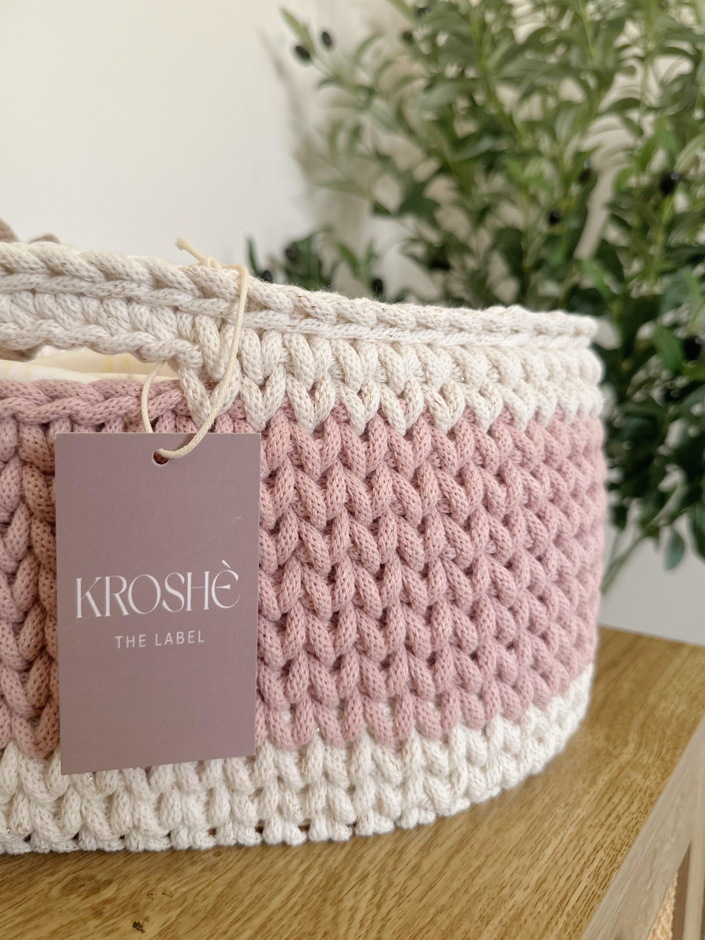 Nappy Caddy - Natural White & Pastel Pink