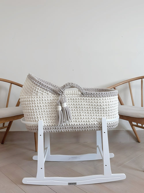 Crochet hooded moses basket