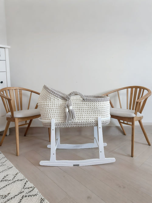 Crochet hooded moses basket